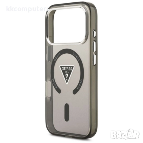 Оригинален кейс Guess IML Gradient Triangle Logo, За iPhone 17 Pro (6.3), Черен и Протектор, снимка 5 - Калъфи, кейсове - 52288608