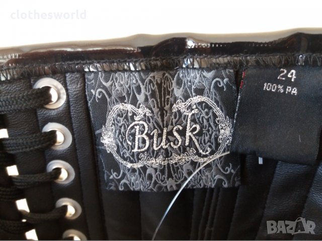 Лачен корсет под бюста в черно и бяло Busk с метални банели, снимка 10 - Корсети, бюстиета, топове - 35025136