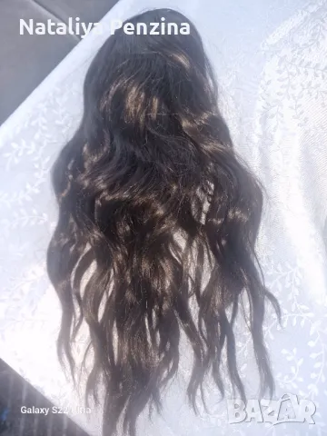 Екстейшан, кестенява дълга 40 см опашка направена е като джоб /кок/ с гребенче , снимка 2 - Аксесоари за коса - 48456576