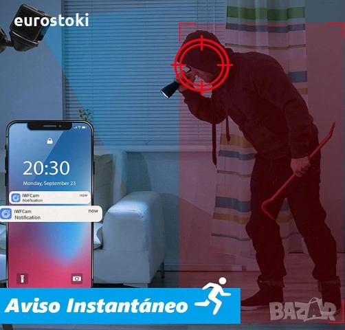 Мини шпионска камера VELER, Full HD 1080P, WiFi охранителна камера за наблюдение, безжична, със сенз, снимка 7 - IP камери - 52436804