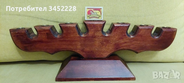 дърворезба свещник за ценители отличен , снимка 7 - Декорация за дома - 50596743