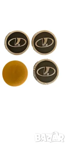 Метални стикери за капачки на джанти или тасове LADA – 60 мм (Комплект 4 броя), снимка 3 - Аксесоари и консумативи - 48957678