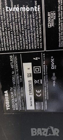 лед диоди от дисплей LTA460HW02 от телевизор TOSHIBA модел 46TL838, снимка 4 - Части и Платки - 37454281