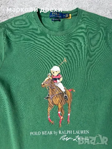 Polo Ralph Lauren bear player print t-shirt in green М, снимка 3 - Тениски - 50152713