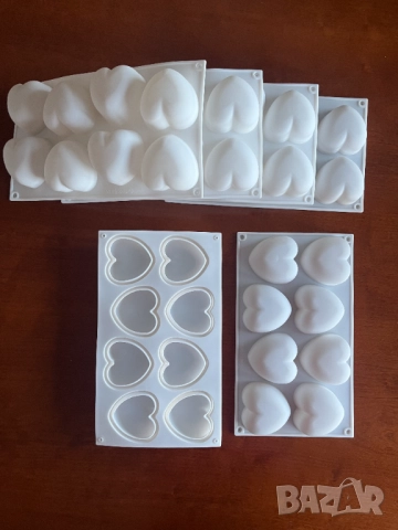 3D Силиконови форми молд сърце за сапун, шоколад, мъфини и др