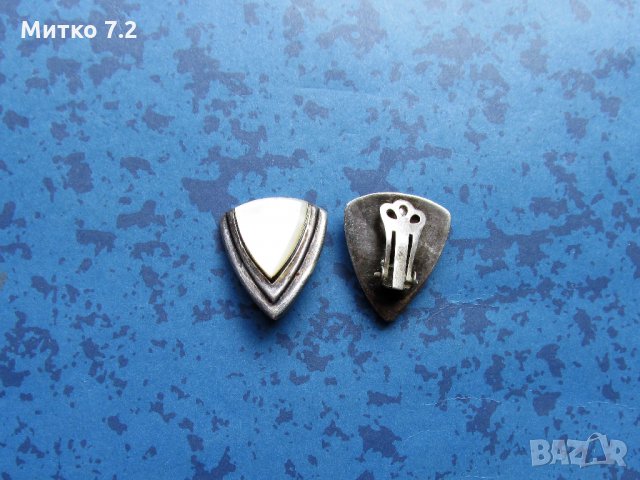 сребърни обеци със седеф, снимка 4 - Обеци - 26393626