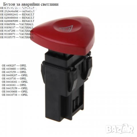 Бутон за аварийни светлини Рено Опел Renault Movano, снимка 4 - Части - 39921795