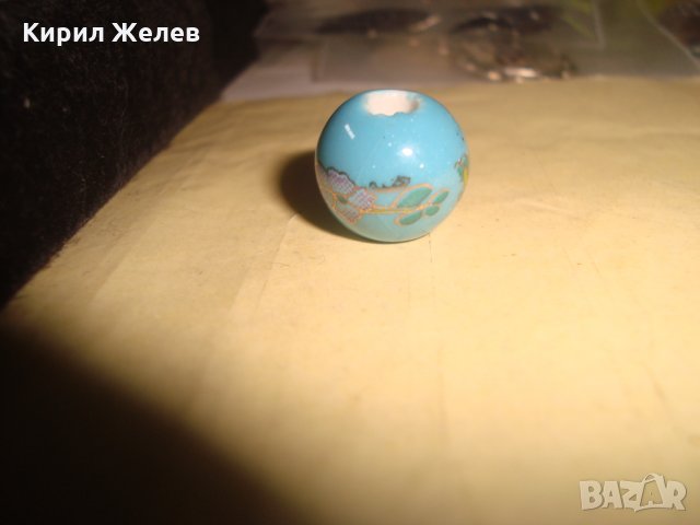 ПОРЦЕЛАНОВО ФЛОРАЛНО ИЗРИСУВАНО ТОПЧЕ за НАНИЗ ГРИВНА НАКИТ 19817, снимка 6 - Колиета, медальони, синджири - 35653674