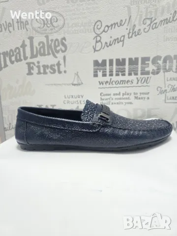 Мъжки мокасини - тъмносини, снимка 4 - Мокасини - 48858608