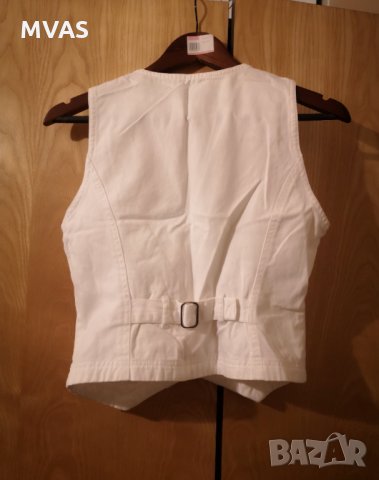 Нов бял дънков елек 164 см 13-14 години, снимка 2 - Детски якета и елеци - 32623110