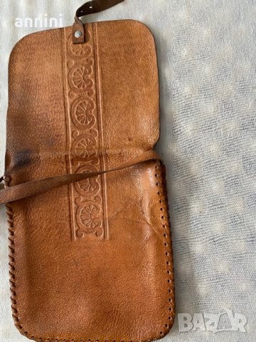 продавам кафява кожена дамска чанта  АРТ, снимка 2 - Чанти - 37587251