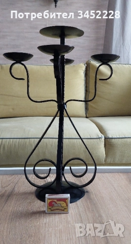 свещник ковано желязо височина 40см , снимка 6 - Декорация за дома - 51867545