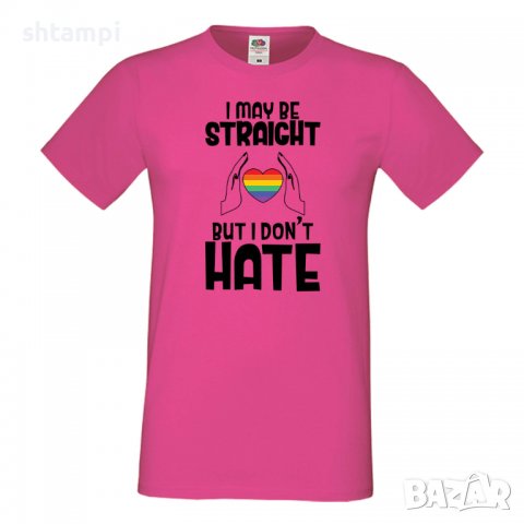 Мъжка тениска I May Be Straight But I Don't Hate Прайд,Празник.Повод,Изненада, снимка 6 - Тениски - 37102693