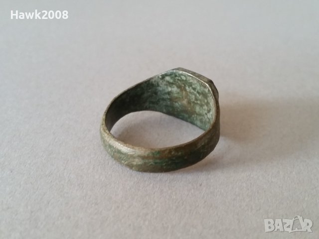 Възрожденски 1891 г. чорбаджийски бронзов пръстен отличен перфектно запазен, снимка 9 - Антикварни и старинни предмети - 39567138