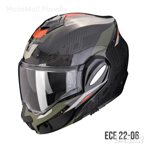 Каска SCORPION EXO-TECH EVO CARBON ROVER Black-Green 