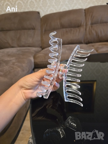 Големи пластмасови щипки/шнола за коса, снимка 4 - Аксесоари за коса - 51514362