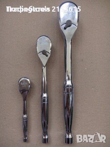 SATA сата 1/4 3/8 1/2 3 броя тресчотки 120 зъба комплект полирани хромирани