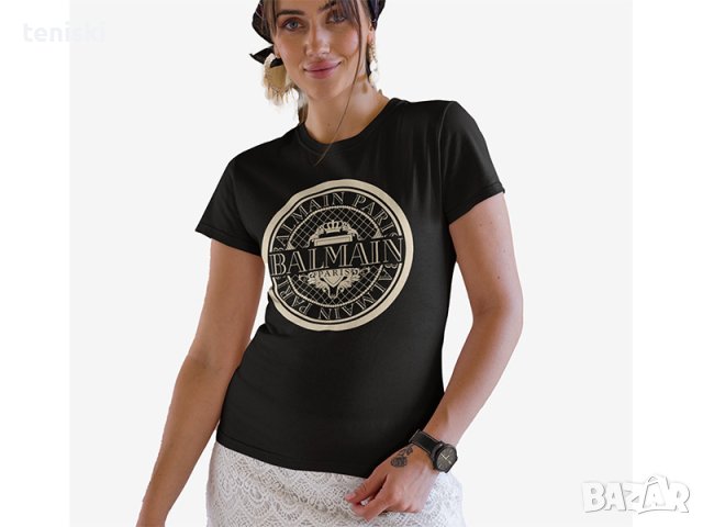  Дамска тениска BALMAIN Paris принт , снимка 5 - Тениски - 28093398