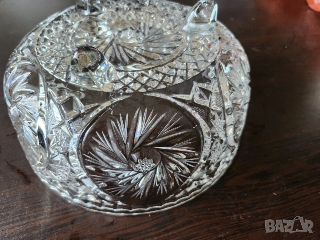 Кристалн: ваза -голяма, фруктиера, шампаниера, бомбониера - Полша, купи за сладолед, десерт - Чехия , снимка 6 - Други ценни предмети - 29087808