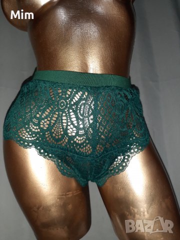 XXL и XXXXL Maслено зелена дантелена полупрашка с висока талия , снимка 3 - Бельо - 38530136