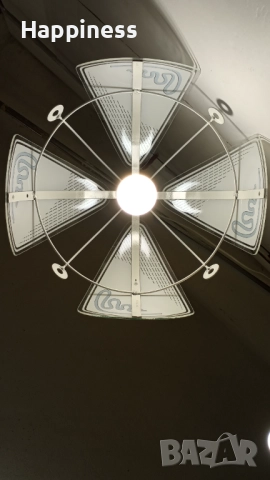 Абажур (Полилей) метален с 4 стъкла, снимка 6 - Лампи за таван - 52866174