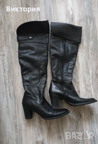 Дълги Дамски Ботуши над коляното от естествена кожа, номер 38, снимка 3 - Дамски ботуши - 43355046