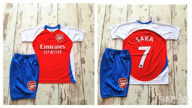 Детски комплект Сака 7 с Калци и анцуг SAKA Arsenal 2025 Арсенал, снимка 2 - Футбол - 49939596