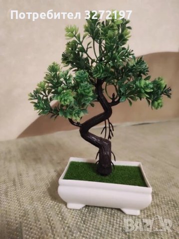 Декоративен изкуствен бонсай в саксия, Зелен, снимка 8 - Стайни растения - 43336759