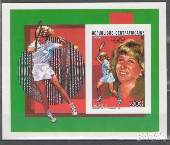 Централна Африка. 1988. Спорт. Тенис. Щефи Граф., снимка 1