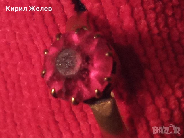 СТАРИНЕН БРОНЗОВ СКЪПОЦЕНЕН РЕТРО АРТ ПРЪСТЕН с АМЕТИСТ 19630, снимка 6 - Антикварни и старинни предмети - 36380656