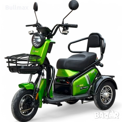 Двуместна електрическа триколка PUDDING PRO 1200W, Най- Дългата Платформа, Червена Перла, Крачна спи, снимка 4 - Инвалидни скутери - 52570015