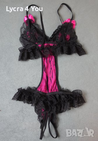 S дамско еротично боди с отворено дъно и разкриващи чашки, снимка 12 - Бельо - 43545971