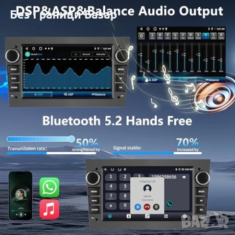 Нова Авто навигация Android 15 Opel Vivaro Vectra CarPlay кола автомобил, снимка 6 - Друга електроника - 53009365