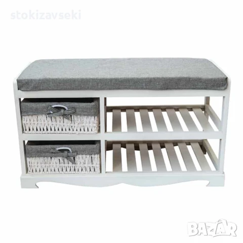 Шкаф – пейка за обувки в бял цвят, 80*34*45см, снимка 1