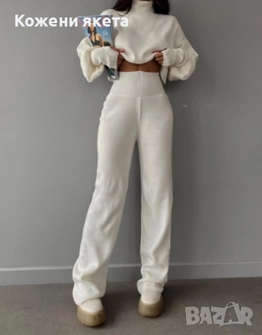 Бял комплект от плетиво