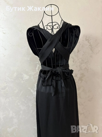 Елегантна сатенена рокля , снимка 3 - Рокли - 52716440