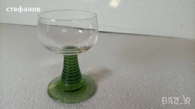 Красиви чаши за концентрат, френски кристал, зелено столче, 6 бр, комплект, снимка 7 - Чаши - 52868145
