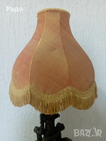 Красива голяма старинна лампа, снимка 3 - Настолни лампи - 51338107