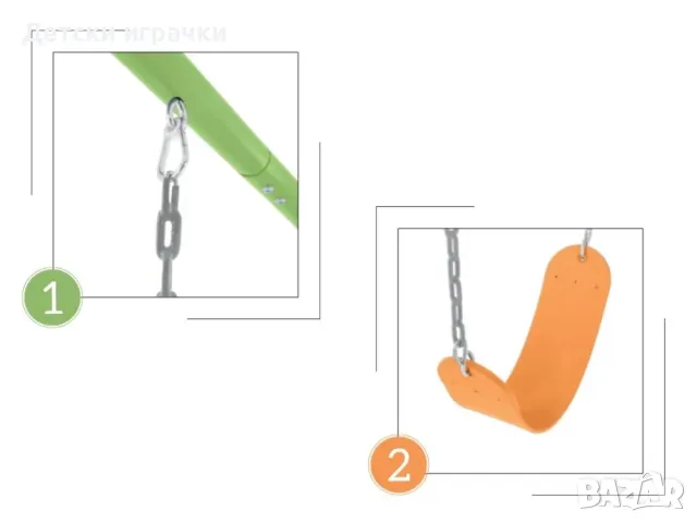 Детска градинска люлка Intex, 2в1, 170x235x200 см, безопасна, цветна, снимка 4 - Градински мебели, декорация  - 49925926