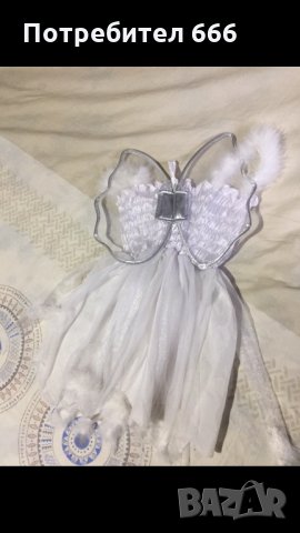 Бяла рокля ангелче с криле карнавална, снимка 2 - Детски рокли и поли - 35378354