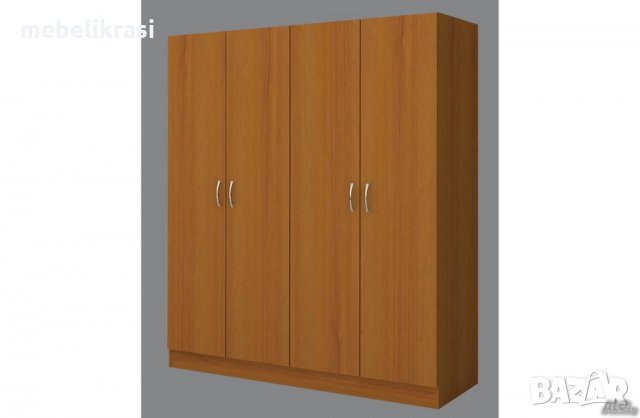 Гардероб Аполо 6 - с 4 крила. Бяло Гланц, снимка 5 - Гардероби - 32859467