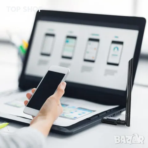 Maxuni ултраскоростен USB безжичен Wifi адаптер за компютър, снимка 5 - Кабели и адаптери - 49566494