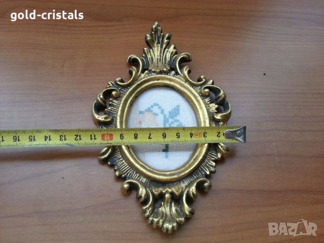 Гоблен в барокова рамка месинг, снимка 2 - Антикварни и старинни предмети - 33559186