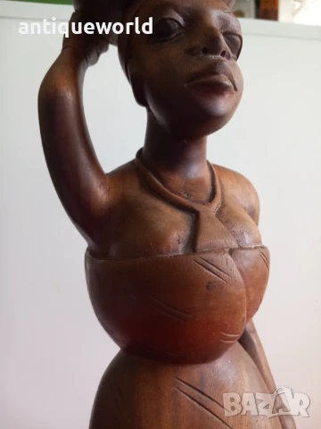 Стара АФРИКАНСКА Дървена Скулптура , Фигура Статуетка, снимка 6 - Антикварни и старинни предмети - 51136525