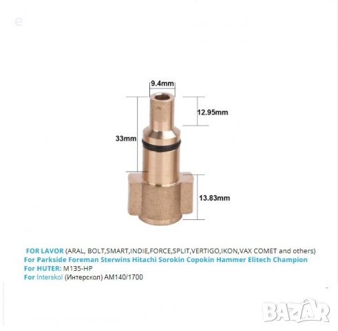 Дюза за пяна за водоструйки Lavor / Parkside / Hitachi / Elitech (MJJC) Пянообразувател, снимка 2 - Аксесоари и консумативи - 28231099