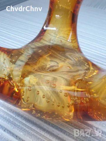 Murano стъклена фигура 19см-2кг/италианска абстрактна ябълка от Мурано стъкло, снимка 7 - Статуетки - 50372674