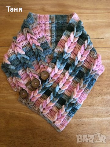 оригинален дамски плетен шал, снимка 6 - Шалове - 40352577