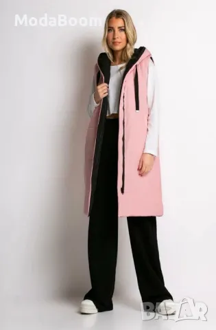 Двулицеви розови дамски елеци , снимка 2 - Елеци - 48935600