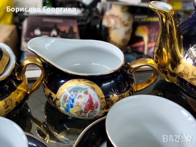 Порцеланов сервиз за кафе Thun karlovarsky original kobalt, снимка 3 - Сервизи - 53258983