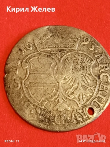 Сребърна монета 6 кройцера 1693г. Леополд първи Австрия уникат 52973, снимка 15 - Нумизматика и бонистика - 53092975